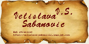 Velislava Šabanović vizit kartica